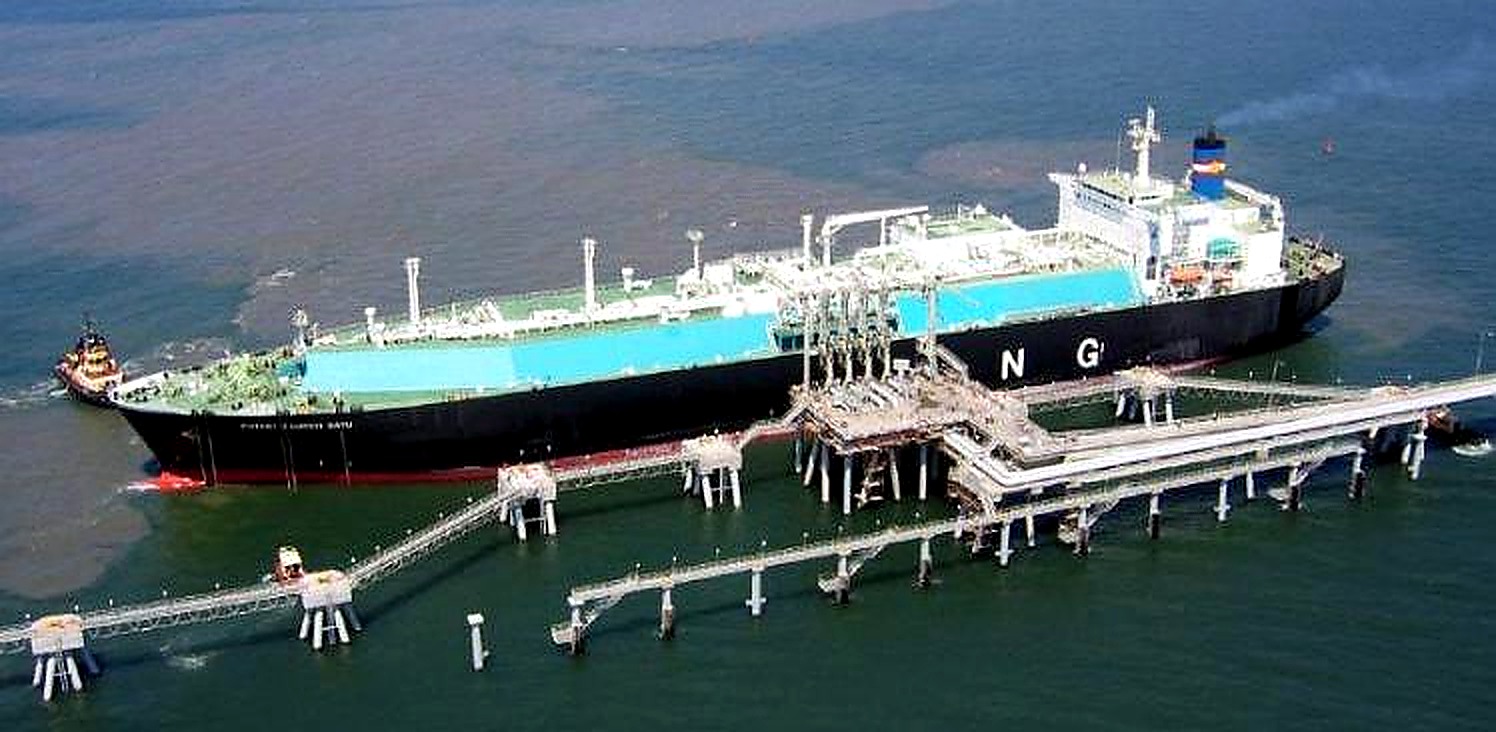 LNG carrier at terminal